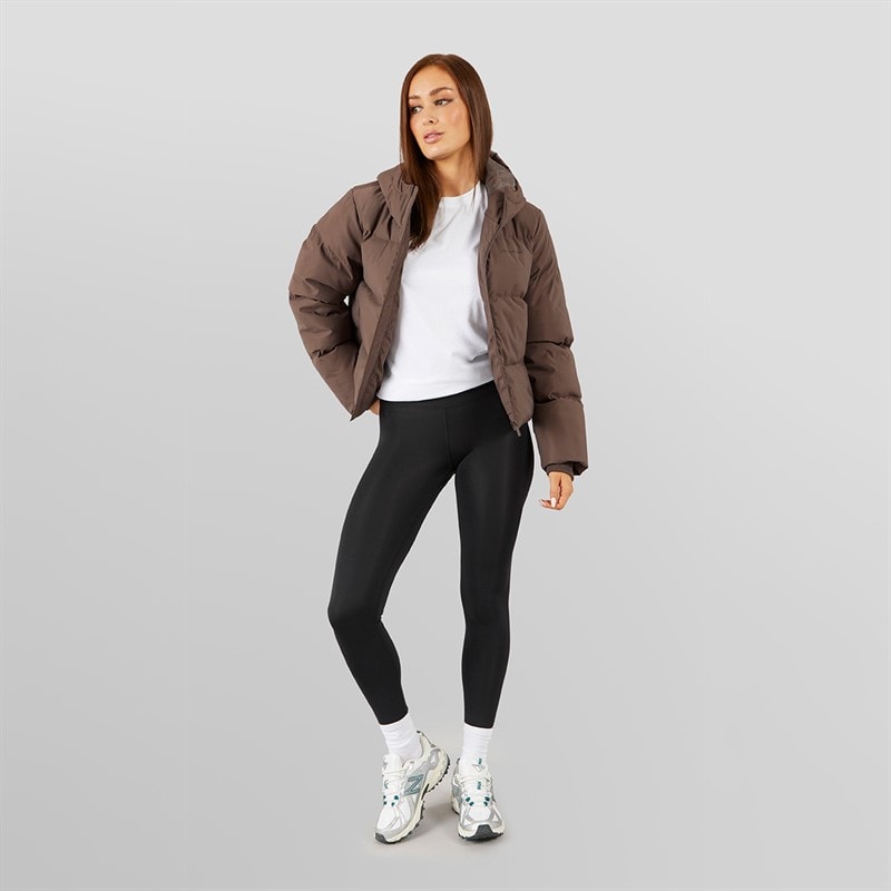 Womens Storm Cuff Short Puffer Jacket Coffee - Image 4