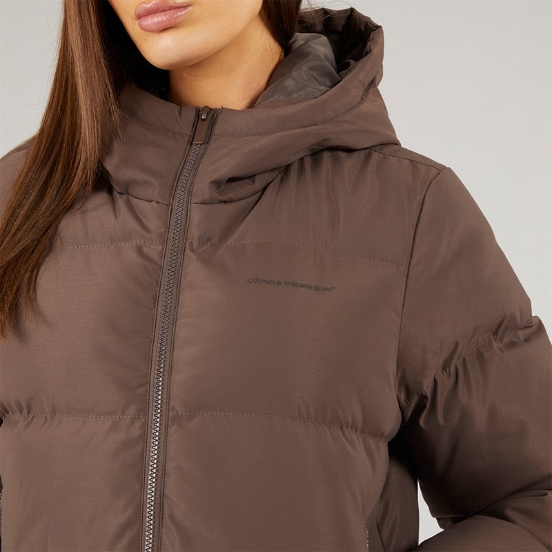 Womens Storm Cuff Short Puffer Jacket Coffee - Image 5