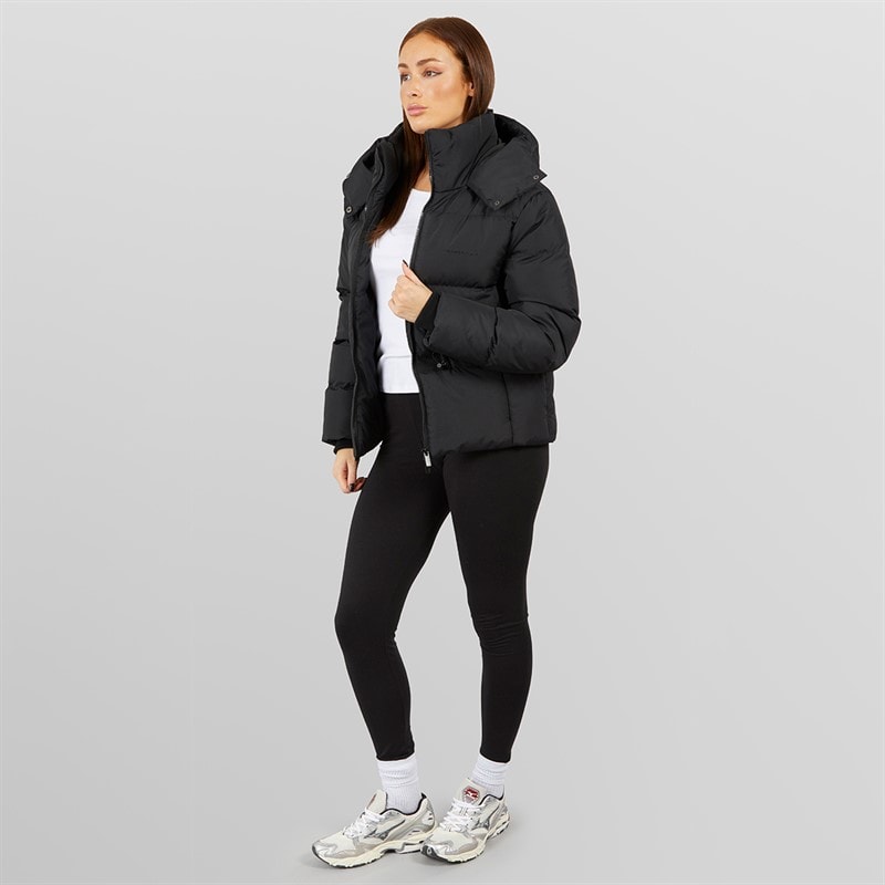 Womens Adjustable Waist Puffer Black - Image 4