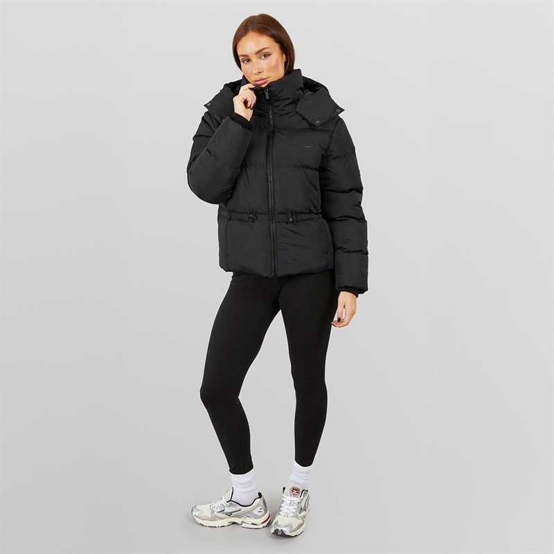 Womens Adjustable Waist Puffer Black - Image 5