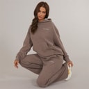 Womens Soft Knit Tracksuit Brown Marl