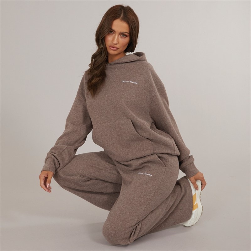 Womens Soft Knit Tracksuit Brown Marl - Image 1
