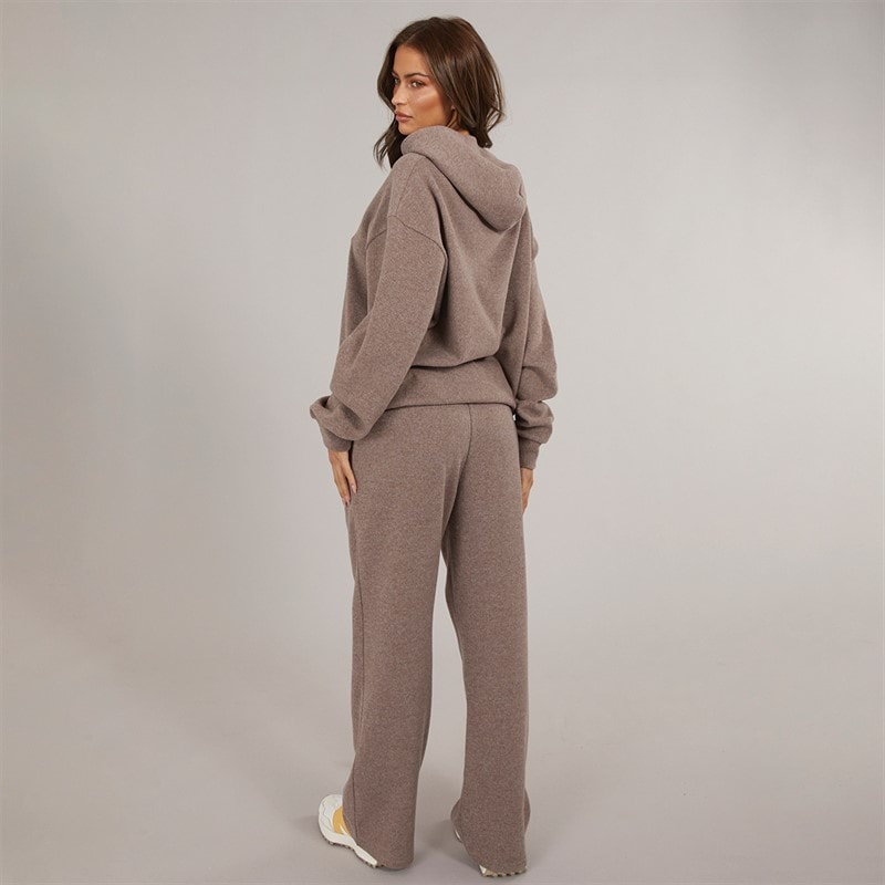 Womens Soft Knit Tracksuit Brown Marl - Image 2