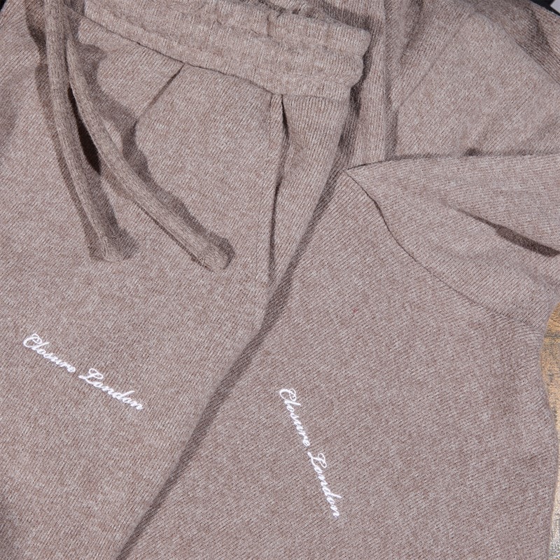 Womens Soft Knit Tracksuit Brown Marl - Image 3