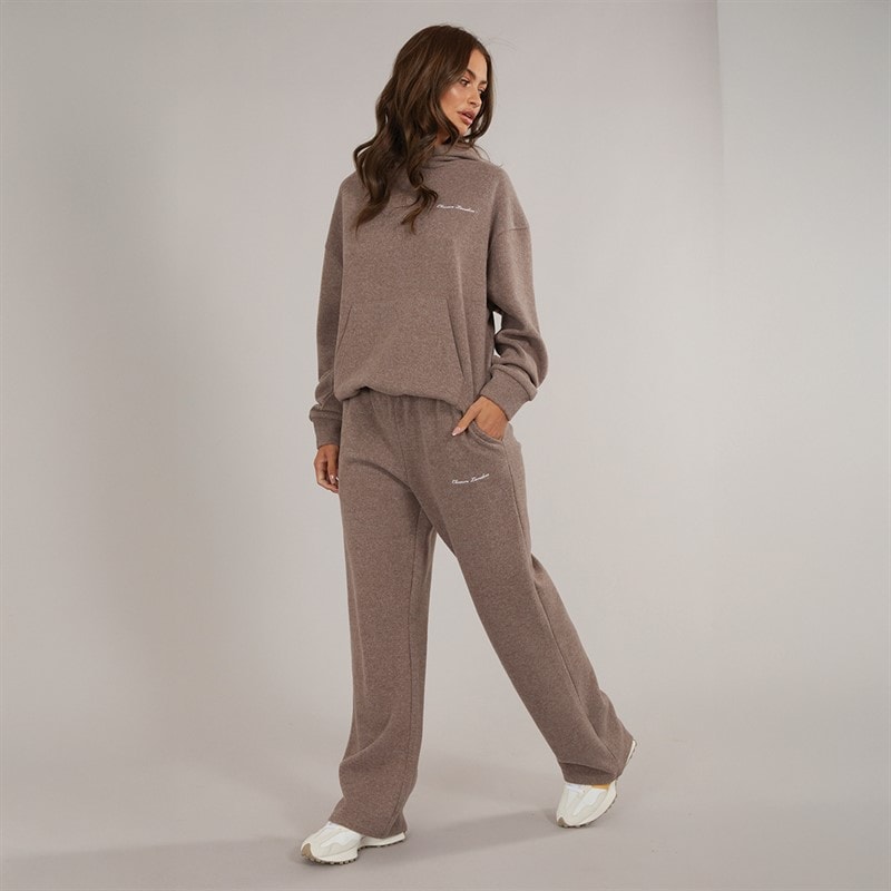 Womens Soft Knit Tracksuit Brown Marl - Image 4