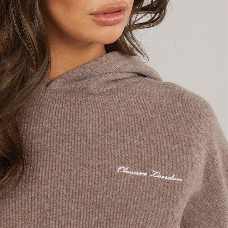 Womens Soft Knit Tracksuit Brown Marl - Image 5