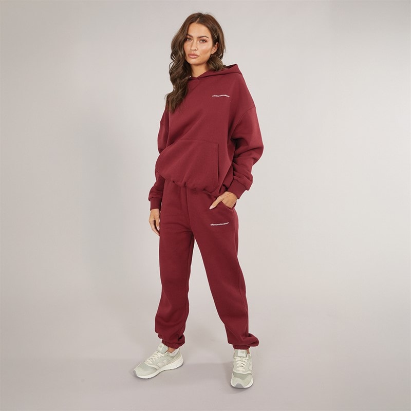 Womens Core Logo Tracksuit Burgundy - Image 4