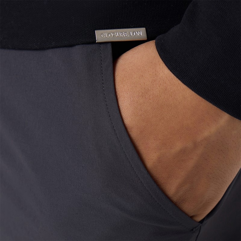 Mens Closure Quarter Zip Funnel Fleece Black - Image 5