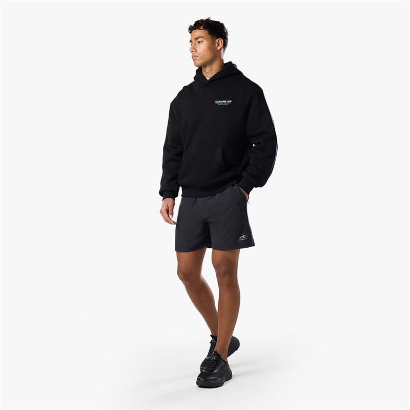 Mens Closure Gradient Mountains Hoodie Black - Image 3