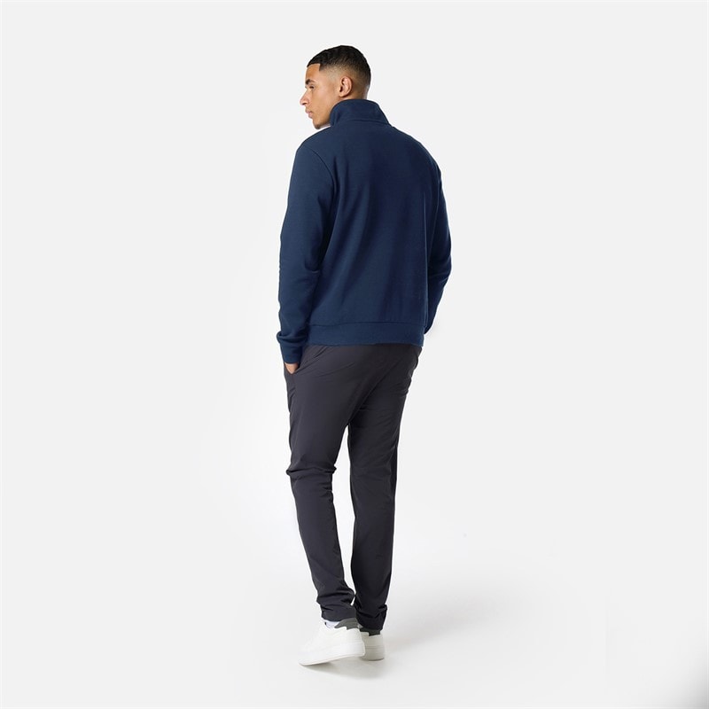 Mens Closure Quarter Zip Funnel Fleece Navy - Image 3