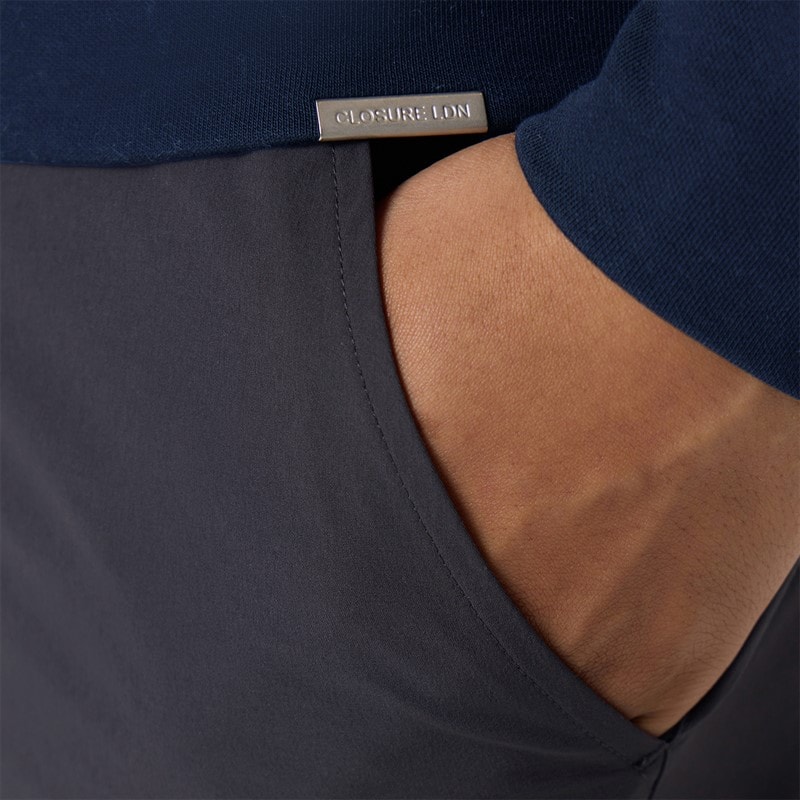 Mens Closure Quarter Zip Funnel Fleece Navy - Image 5