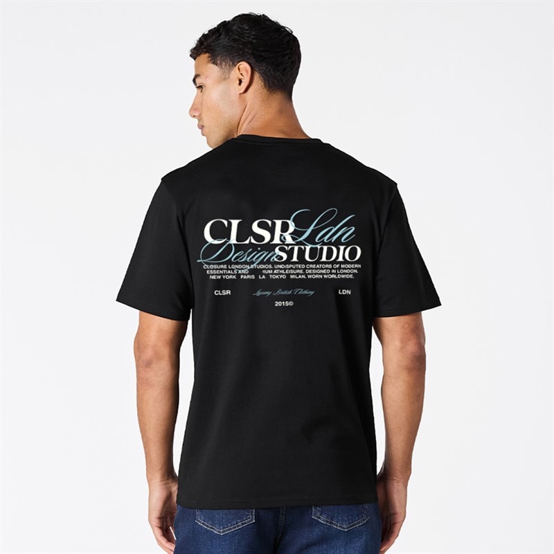 Closure London Mens Closure Relaxed Studio T-Shirt Black