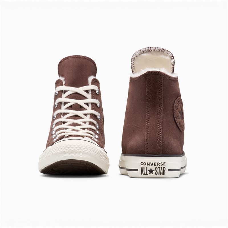 Womens Chuck Taylor All Star Hi Cozy Suede Trainers Totally Fudged/Egret/Black - Image 3