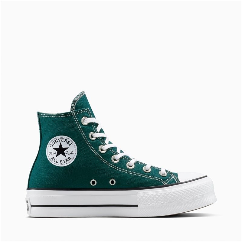 Converse Womens Chuck Taylor All Star Hi Lift Platform Trainers Darkly Jaded/White/Black
