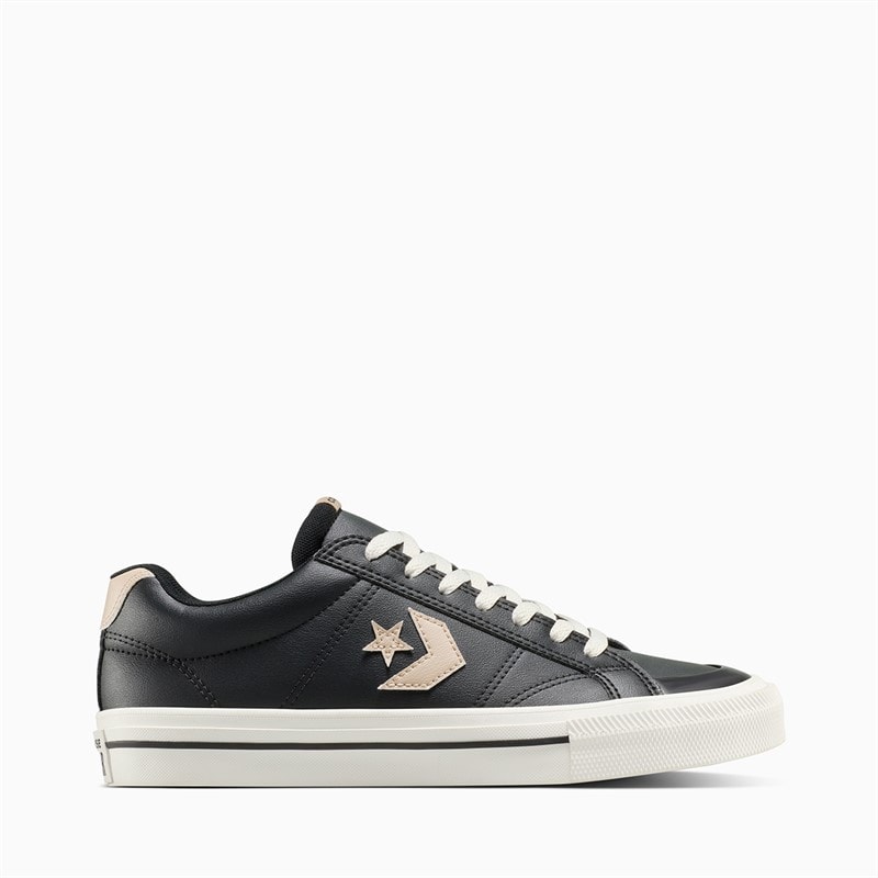 Converse Mens Sport Casual Faux Leather Trainers Black/Vintage Cargo