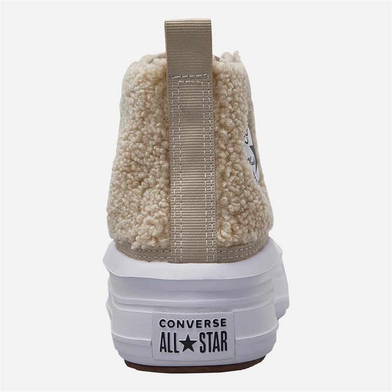 Kids Chuck Taylor All Star Move Platform Sherpa Trainers Beach Stone/White/Black - Image 3
