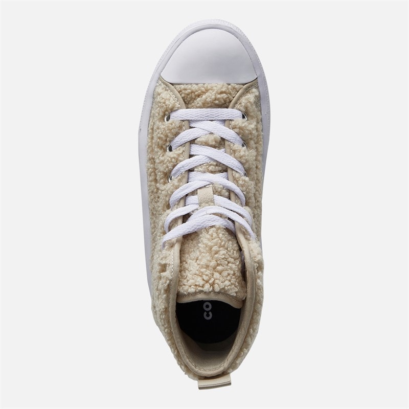 Kids Chuck Taylor All Star Move Platform Sherpa Trainers Beach Stone/White/Black - Image 4