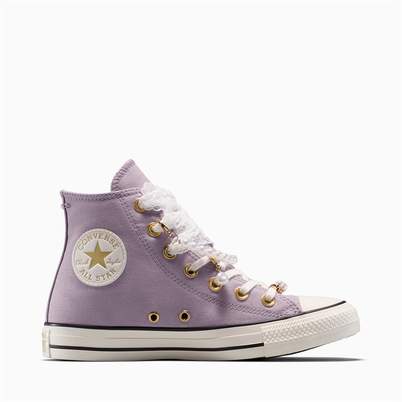 Womens Chuck Taylor All Star Hi Charms Trainers Frozen Thistle/Egret/Black - Image 1