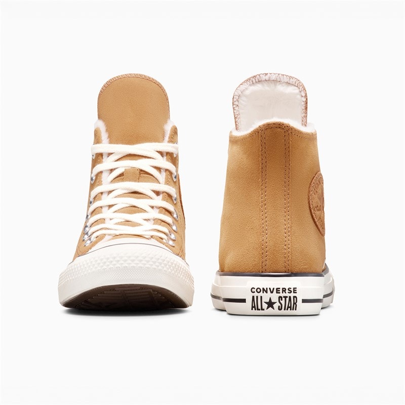 Womens Chuck Taylor All Star Hi Cozy Suede Trainers Gingersnap/Egret/Egret - Image 3