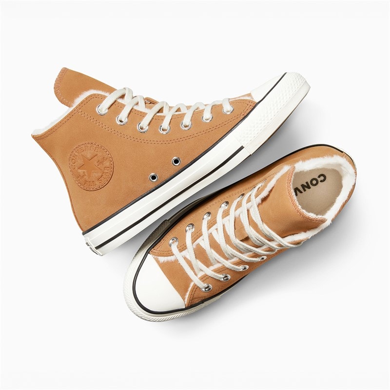 Womens Chuck Taylor All Star Hi Cozy Suede Trainers Gingersnap/Egret/Egret - Image 4