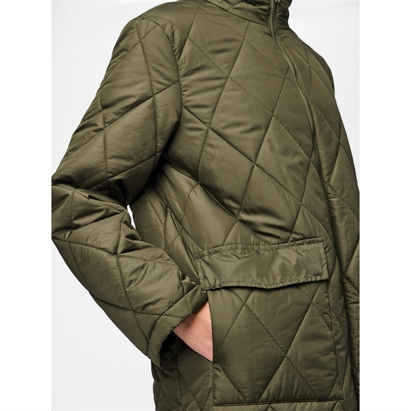 Womens Mailey Quilted Coat Forest Night - Image 3