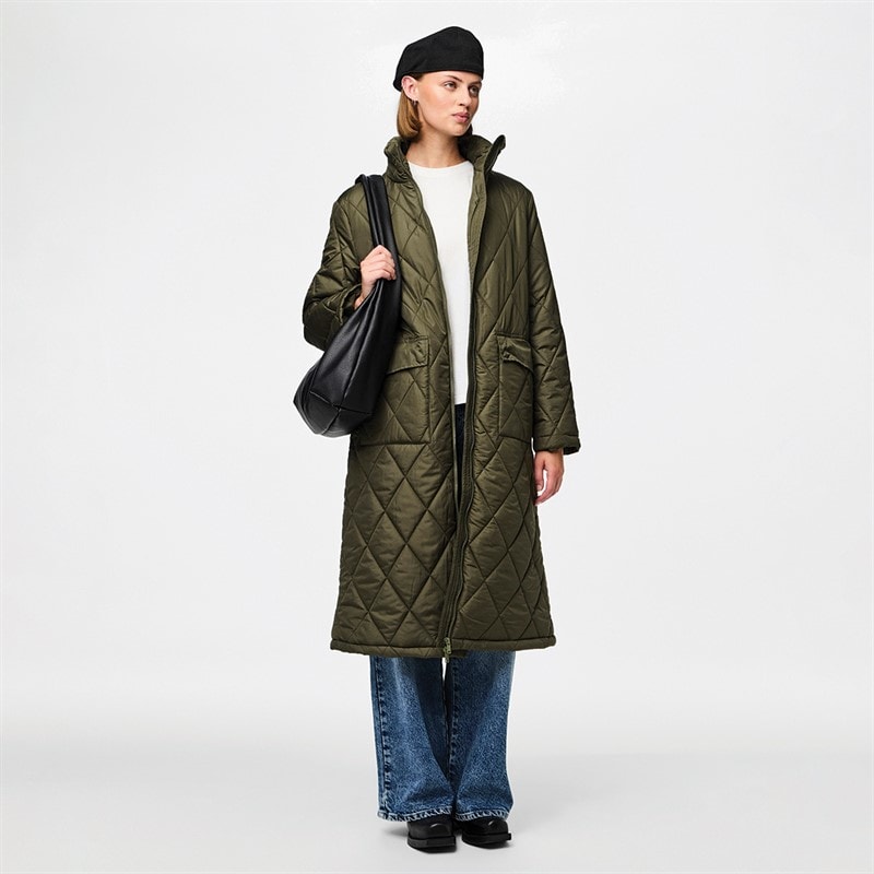 Womens Mailey Quilted Coat Forest Night - Image 5