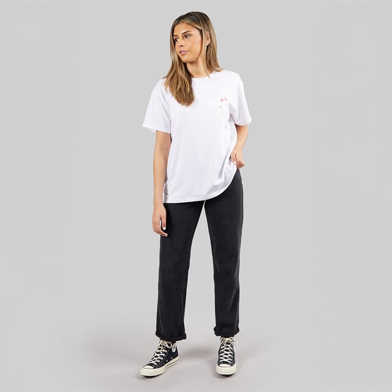 Womens Oversized Graphic T-Shirt White Wine - Image 4