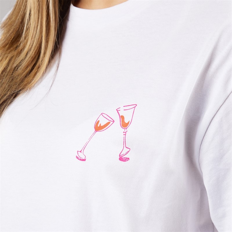 Womens Oversized Graphic T-Shirt White Wine - Image 5