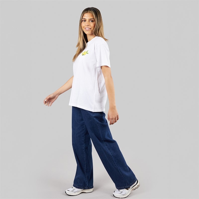 Womens Oversized Graphic T-Shirt White Lemon - Image 4