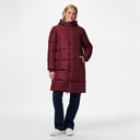 Womens Janni Long Puffer Jacket Tawny Port