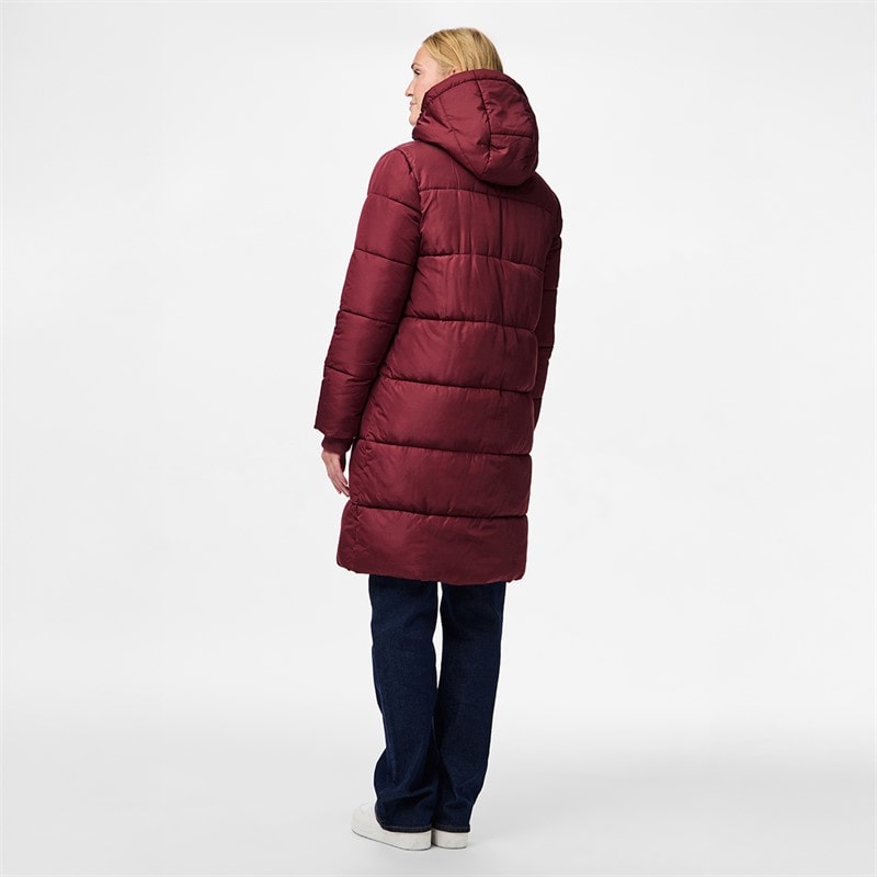 Womens Janni Long Puffer Jacket Tawny Port - Image 2