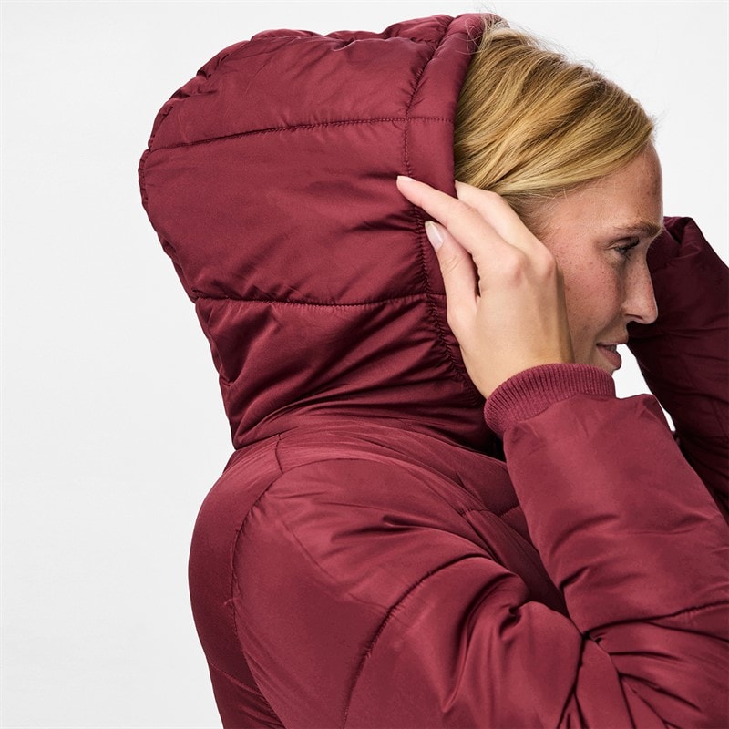 Womens Janni Long Puffer Jacket Tawny Port - Image 3