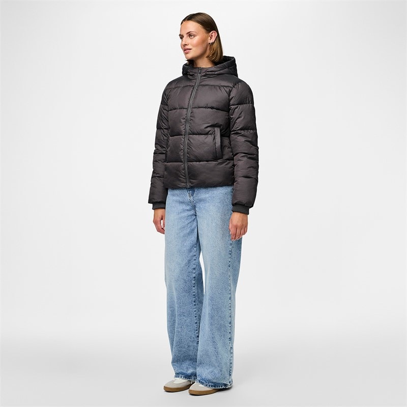 Womens Janni Short Puffer Jacket Magnet - Image 4