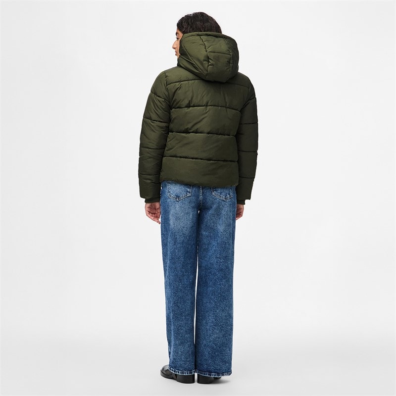 Womens Janni Short Puffer Jacket Forest Night - Image 2
