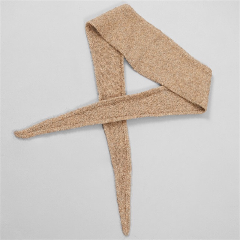 Pieces Womens Olivia Mini Scarf Taupe - Image 3