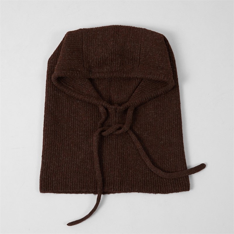 Pieces Womens Olivia Balaclava Snood Chocolate - Image 2