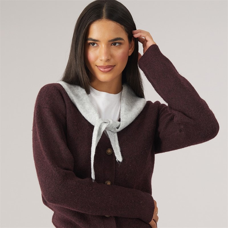 Pieces Womens Olivia Mini Scarf Grey Marl - Image 2