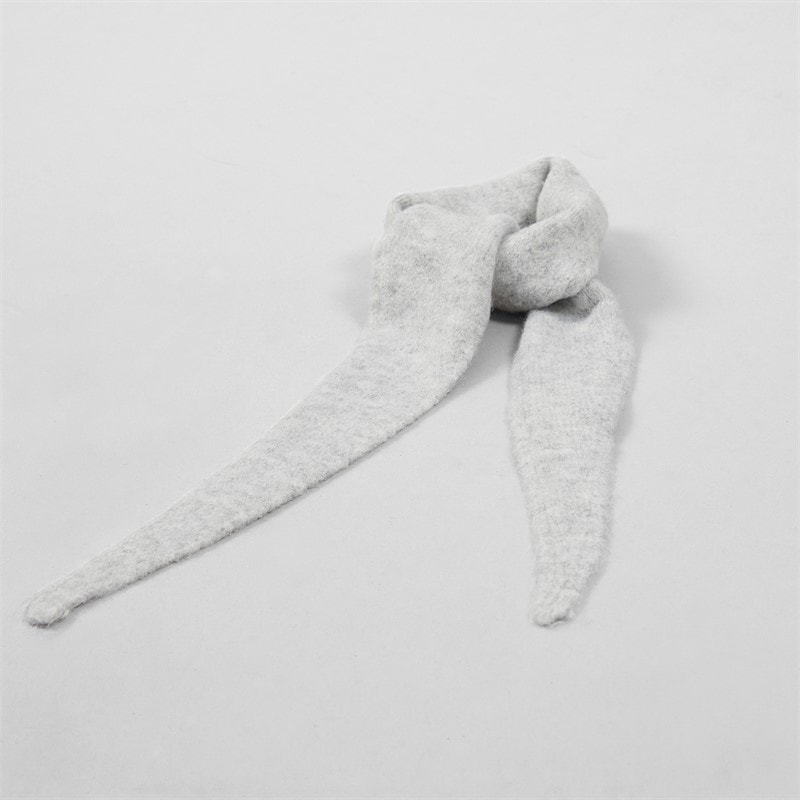 Pieces Womens Olivia Mini Scarf Grey Marl - Image 3