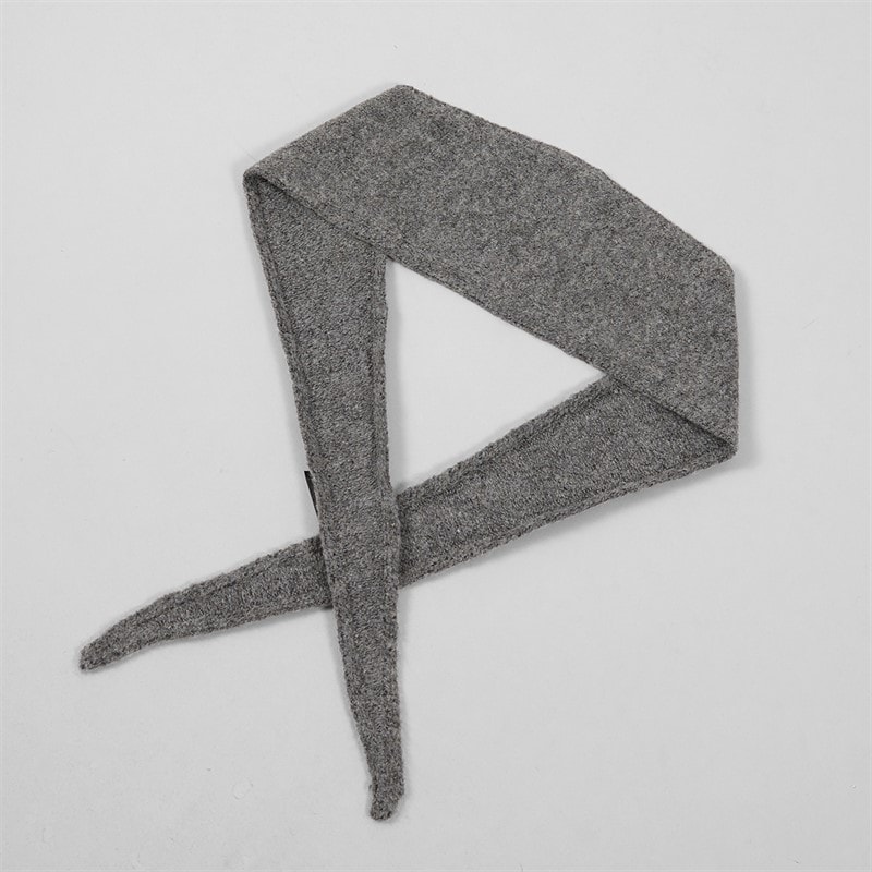 Pieces Womens Olivia Mini Scarf Dark Charcoal - Image 4