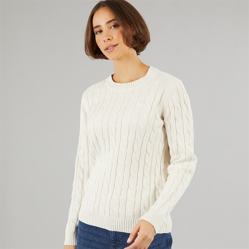 Crew Clothing Womens Chunky Cable Jumper Sand