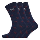 Mens Three Pack Bamboo Socks Red Crossed Oars