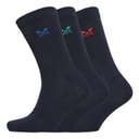 Mens Three Pack Bamboo Socks Navy Solid