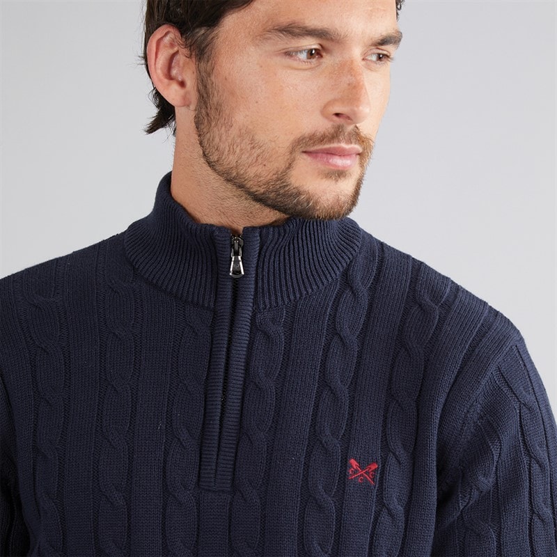 Mens Oarsmen 1/2 Zip Jumper Heritage Dark Navy - Image 3