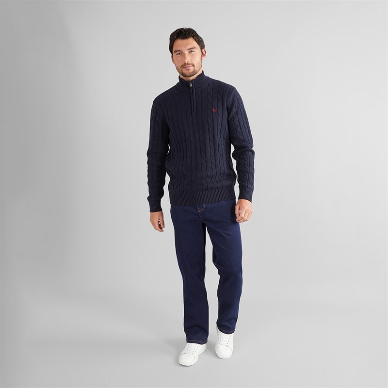 Mens Oarsmen 1/2 Zip Jumper Heritage Dark Navy - Image 4