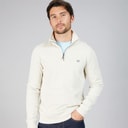 Mens French Rib 1/2 Zip Sweatshirt Rainy Day Marl