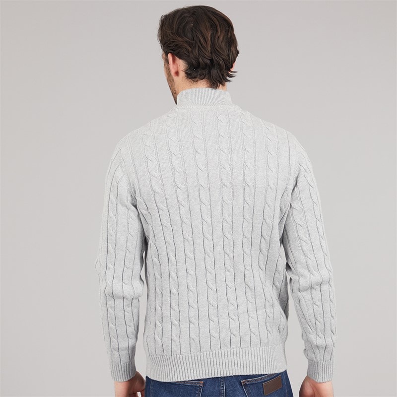 Mens Oarsmen 1/2 Zip Jumper Mid Grey Marl - Image 2