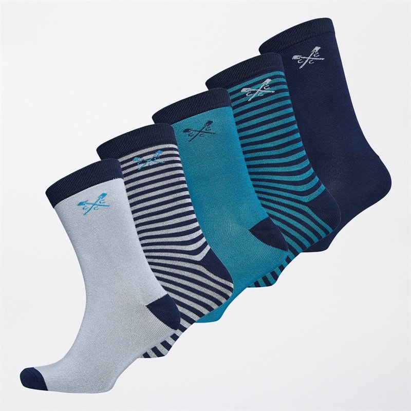 Mens Five Pack Bamboo Socks Gift Set Blues - Image 1