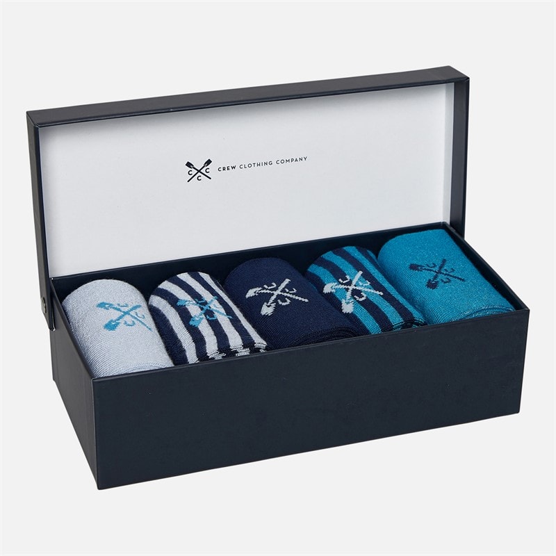 Mens Five Pack Bamboo Socks Gift Set Blues - Image 2