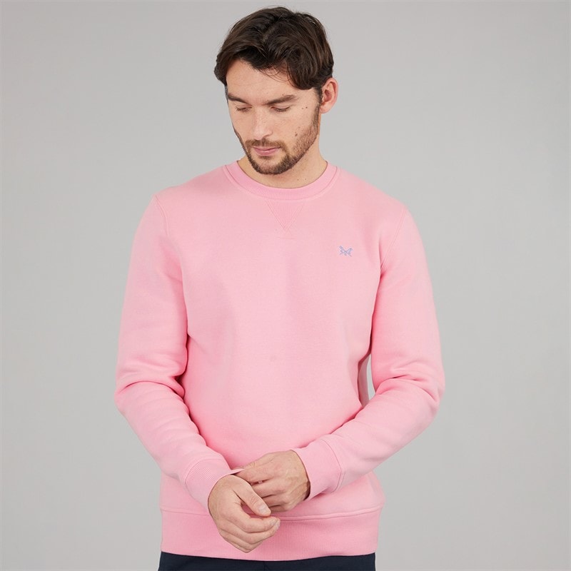Crew Clothing Mens Crew Neck Sweatshirt Cameo Pink