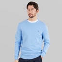 Mens Cotton Crew Neck Jumper Della Robbia Blue